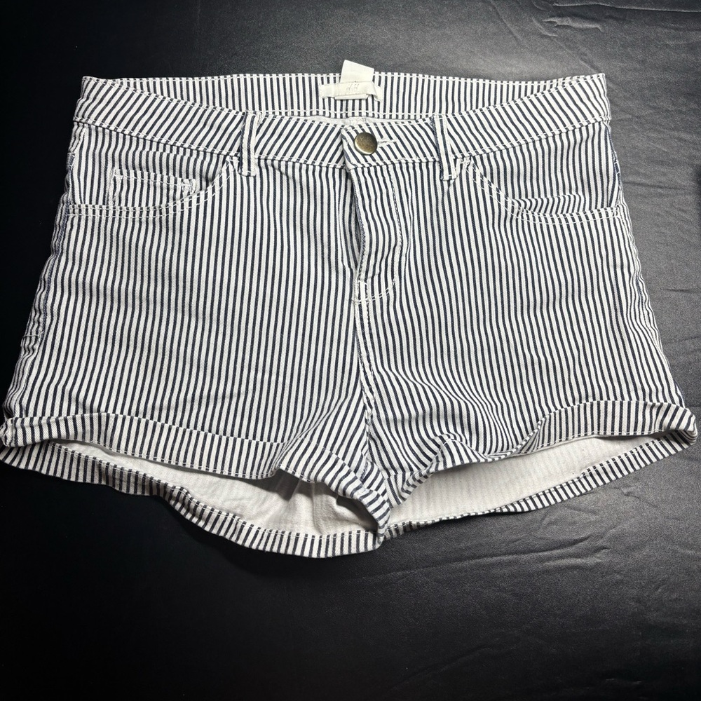 Striped Black and White Women's Shorts
